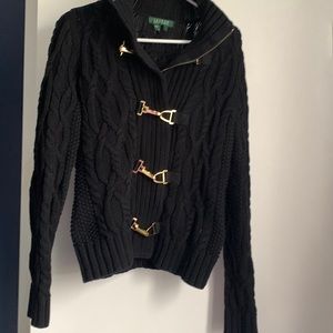 Lauren Ralph Lauren Black Sweater with Gold Accents